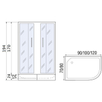 Душевой уголок River Don 120x80 MT L 10000008310 с поддоном