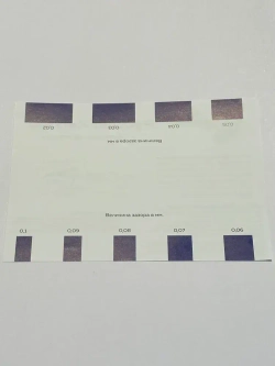 Калиброванная измерительная пластиковая проволока РусскийКалибр 5 отрезков диапазон измерений 0,02 - 0,1мм цвет синий