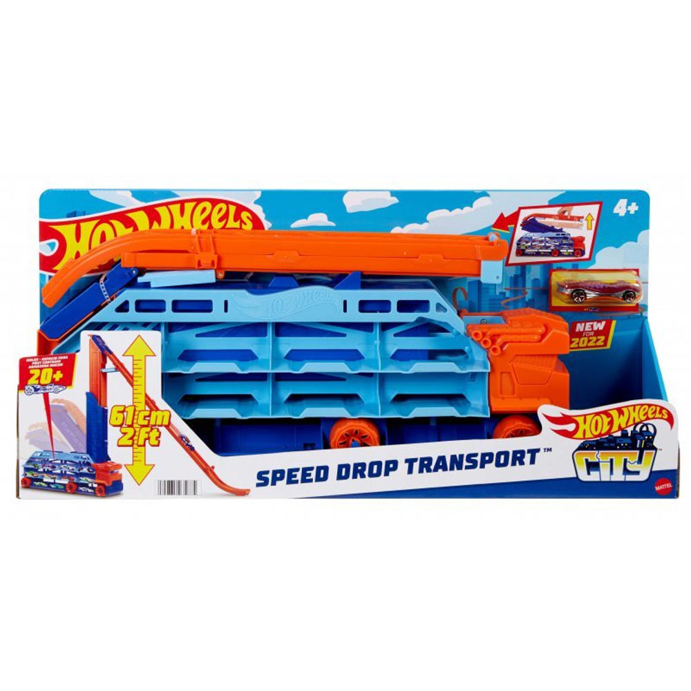 Hot Wheels City - Транспортный набор Эпический спуск 2 в 1 + автомобиль HDY92