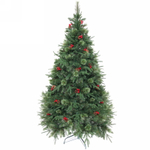 Ёлка «Царевна Зима» 210 см, ПВХ+Леска+Резина, шишки и ягоды (919 веток)