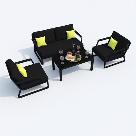 Лаунж зона Ideal Patio ЭСТИВО черная - каркас карбон