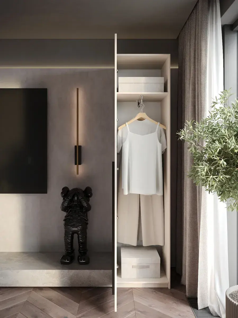 Шкаф распашной 40*40*200 кашемир, Lorena 1