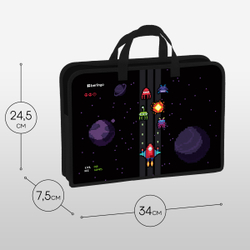Папка с ручками 1 отделение, А4 "Space Battle", 340*245*75мм, пластик, на молнии, Berlingo