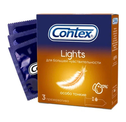 Презервативы Contex Lights, особо тонкие, 3шт