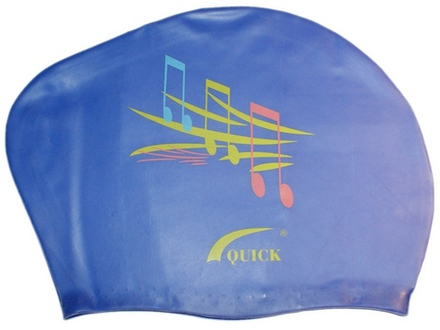 Шапочка для плавання для длинных волос QUICK ноты  (Синий)