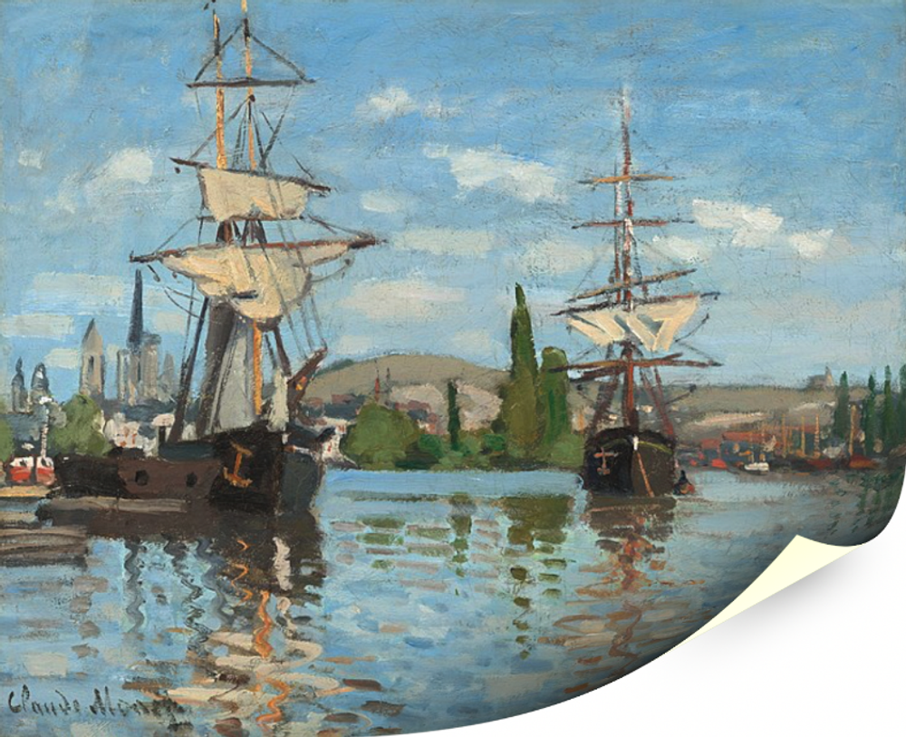"Корабли на Сене в Руане", Моне, Клод, картина (репродукция) Настене.рф
