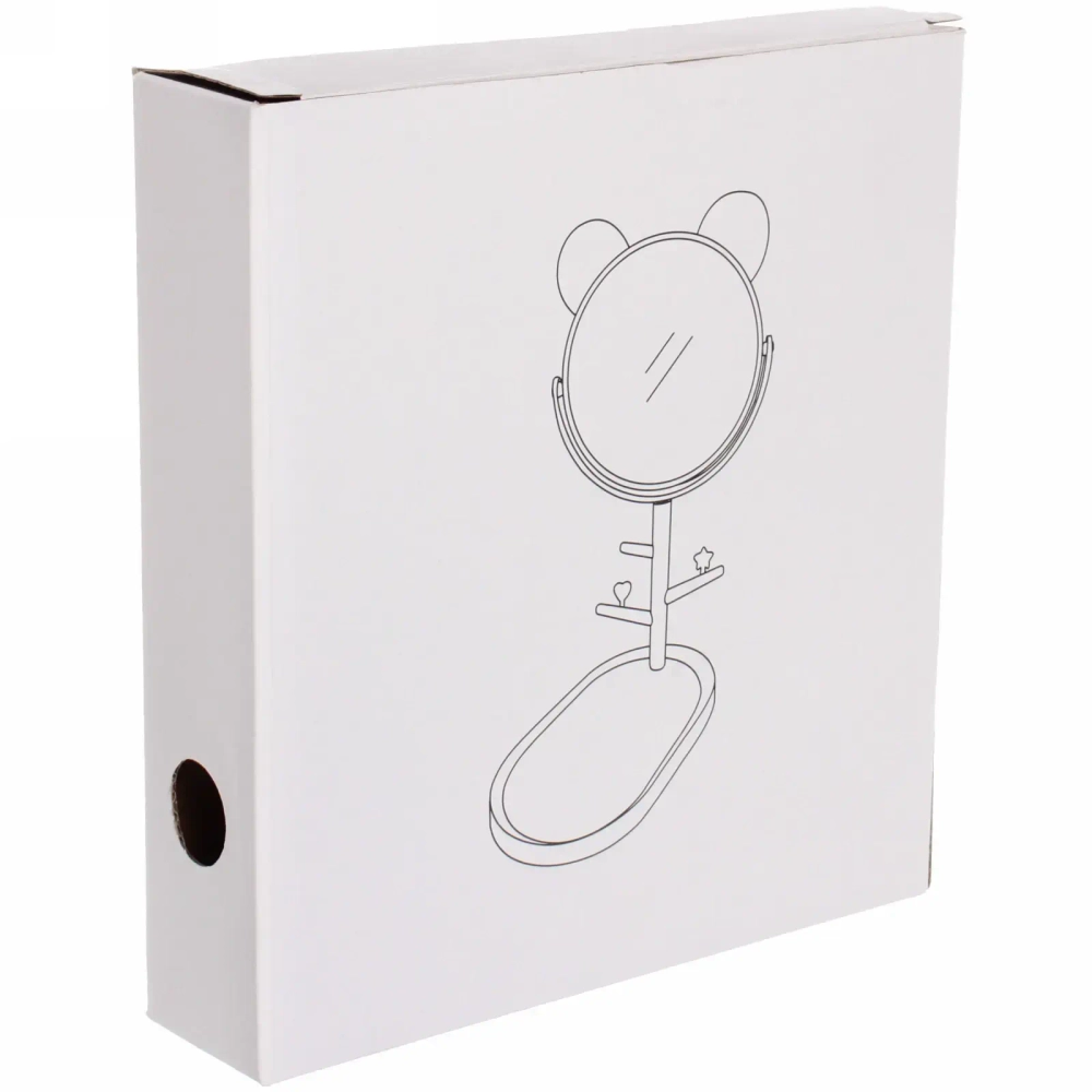 Зеркало настольное одностороннее на подставке «High Tech - LAKI», цвет белый, h-32см d-15см