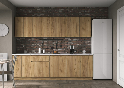 Кухонный гарнитур Легенда 260 см дуб крафт золотистый