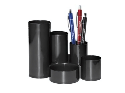 Органайзер настольный для канцелярии, 5 секций, черный (Пчелка)