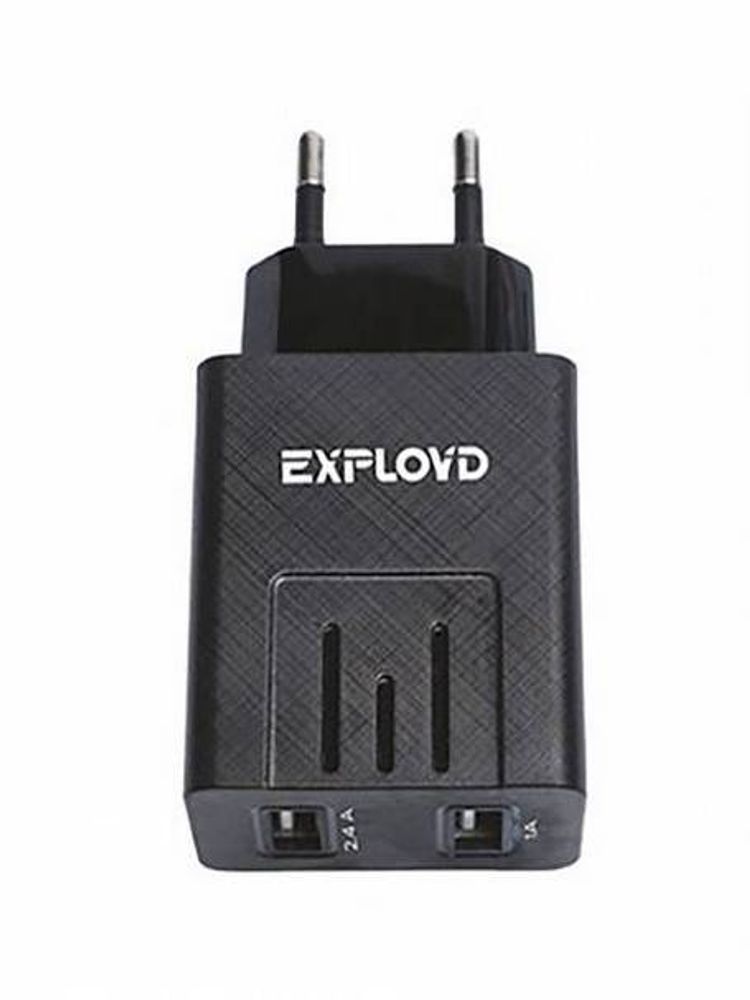 Адаптер З/У Exployd EX-Z-774 (2хUSB 2.4A+1А ) черный