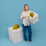 Бант-шар в золотом цвете, металлик, 21 см/ 36 см