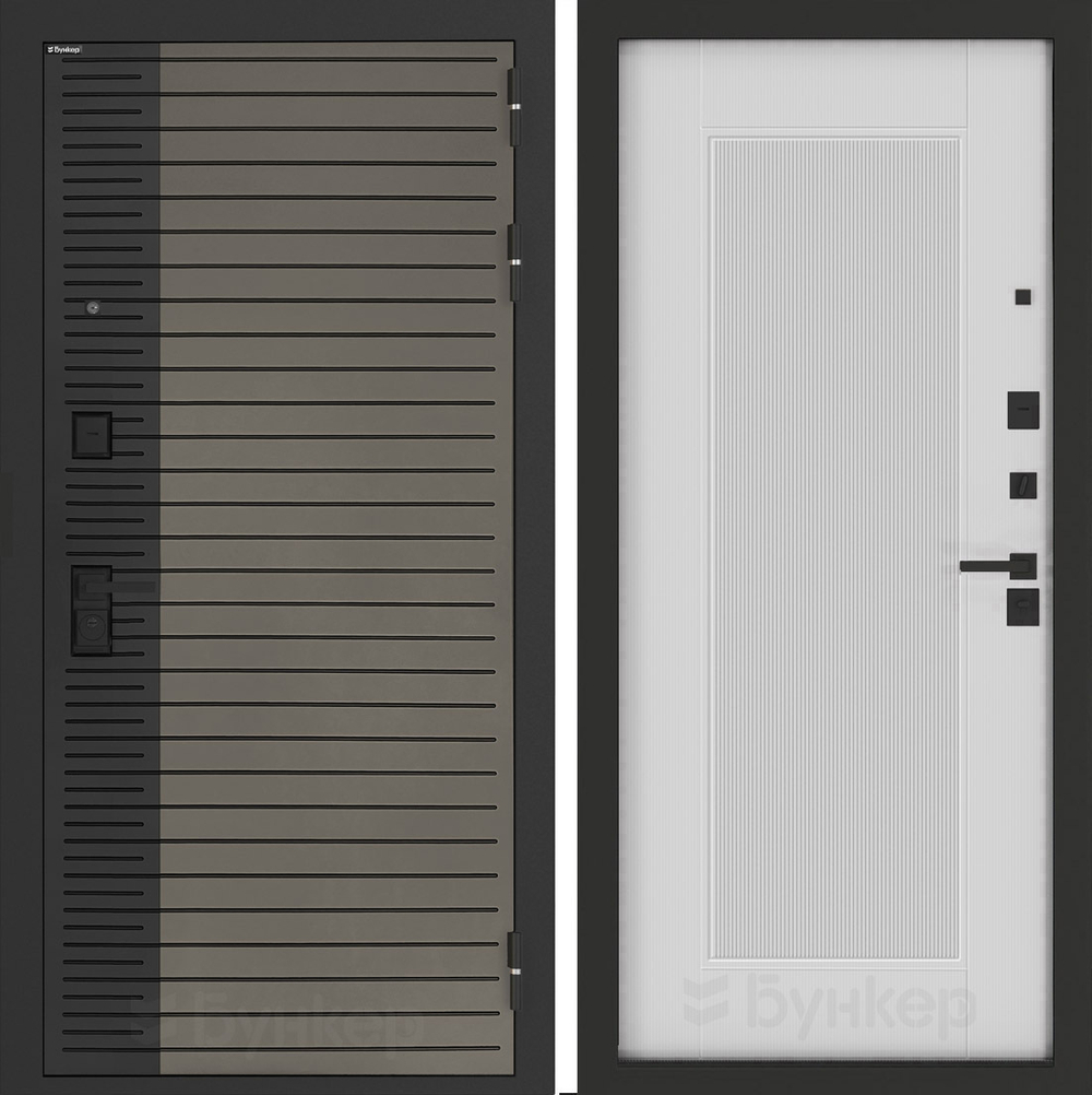 Входная дверь Бункер BN-15 - 30 Белый софт рельеф