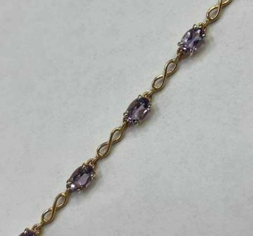 Браслет из золота с аметистами