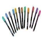 Набор гелевых ручек с металлизир. чернилами 1мм 12 штук в ПВХ упаковке