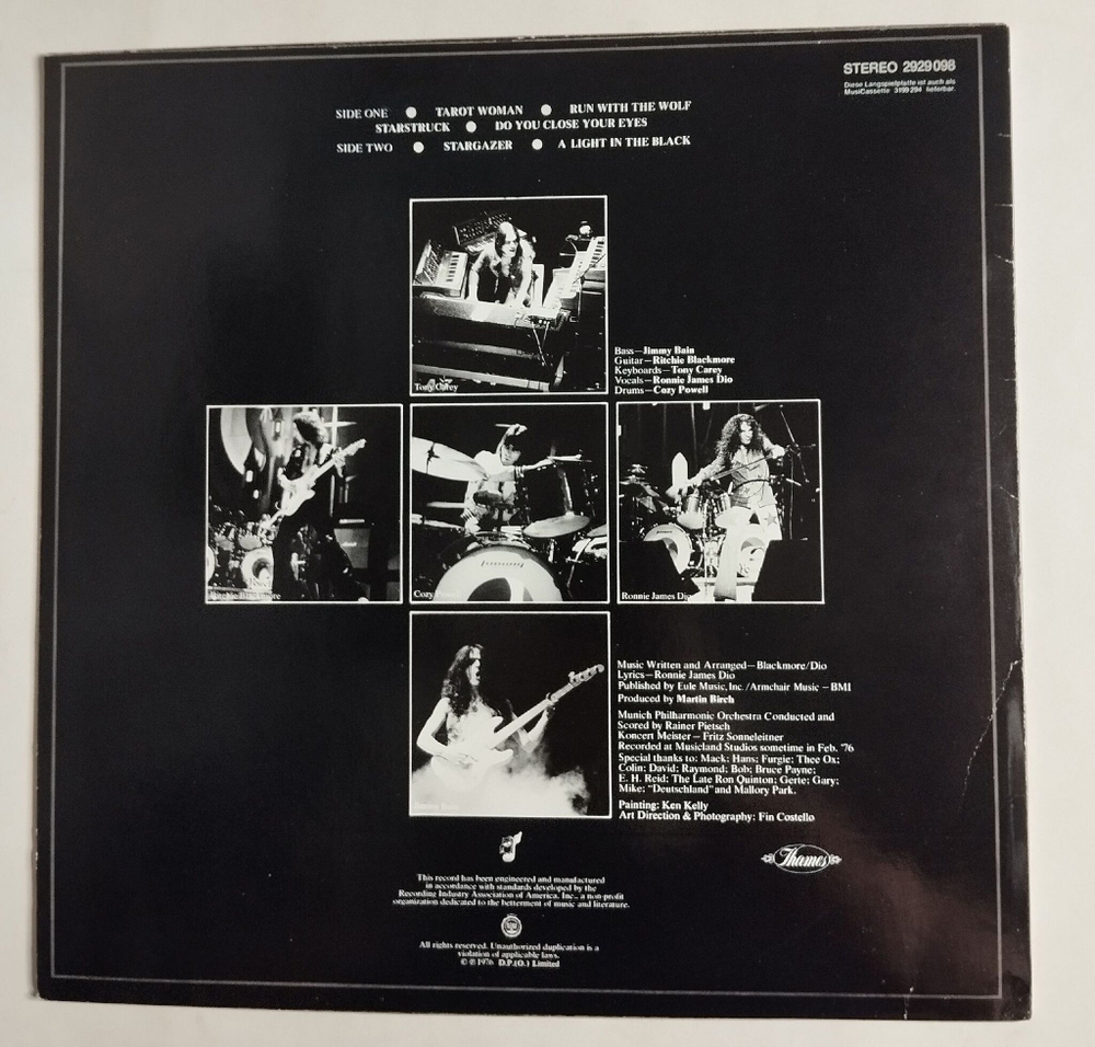 Винтажная виниловая пластинка LP Rainbow Rising (Germany 1980)