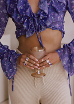 Кольцо «Дуо» с овальным аметистом и белым топазом