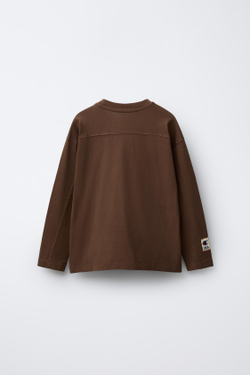 ZARA Х CHAMPION ® ФУТБОЛКА С ПРИНТОМ, КОРИЧНЕВЫЙ