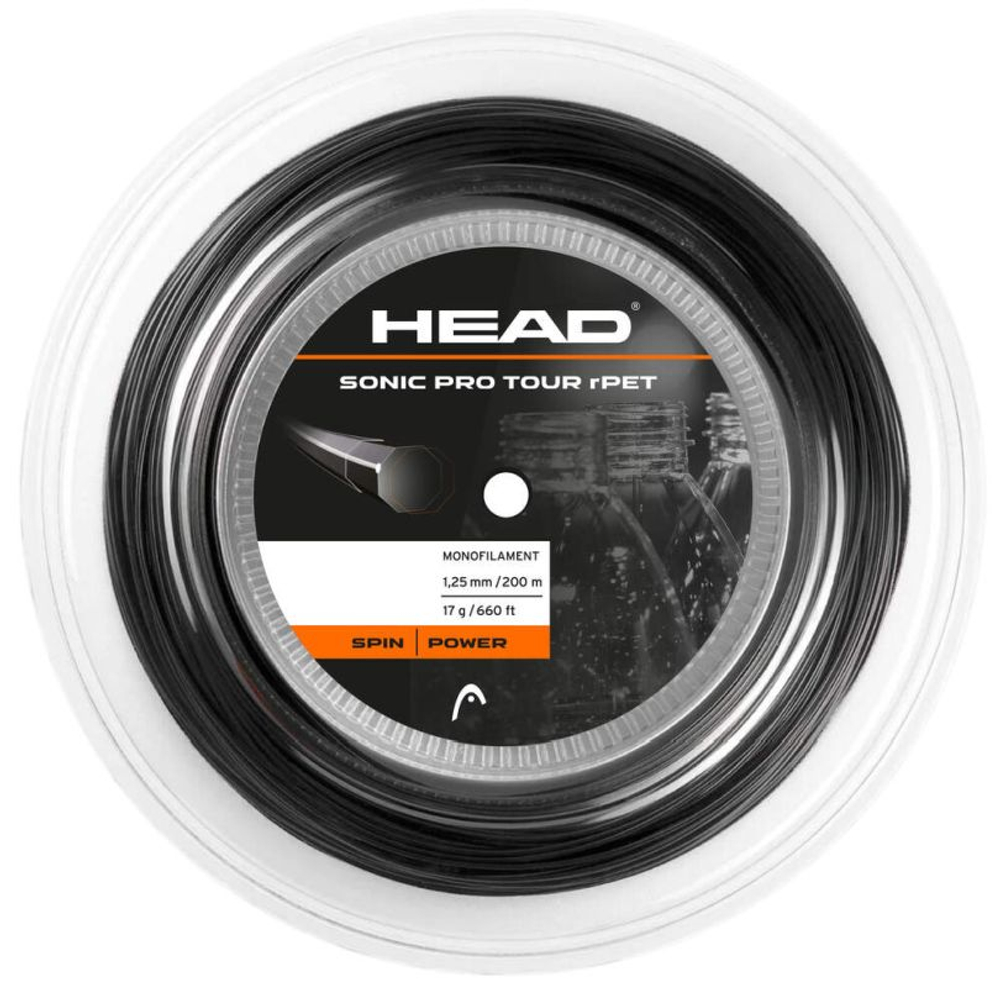 Теннисные струны Head Sonic Pro Tour RPET (200 m) - black