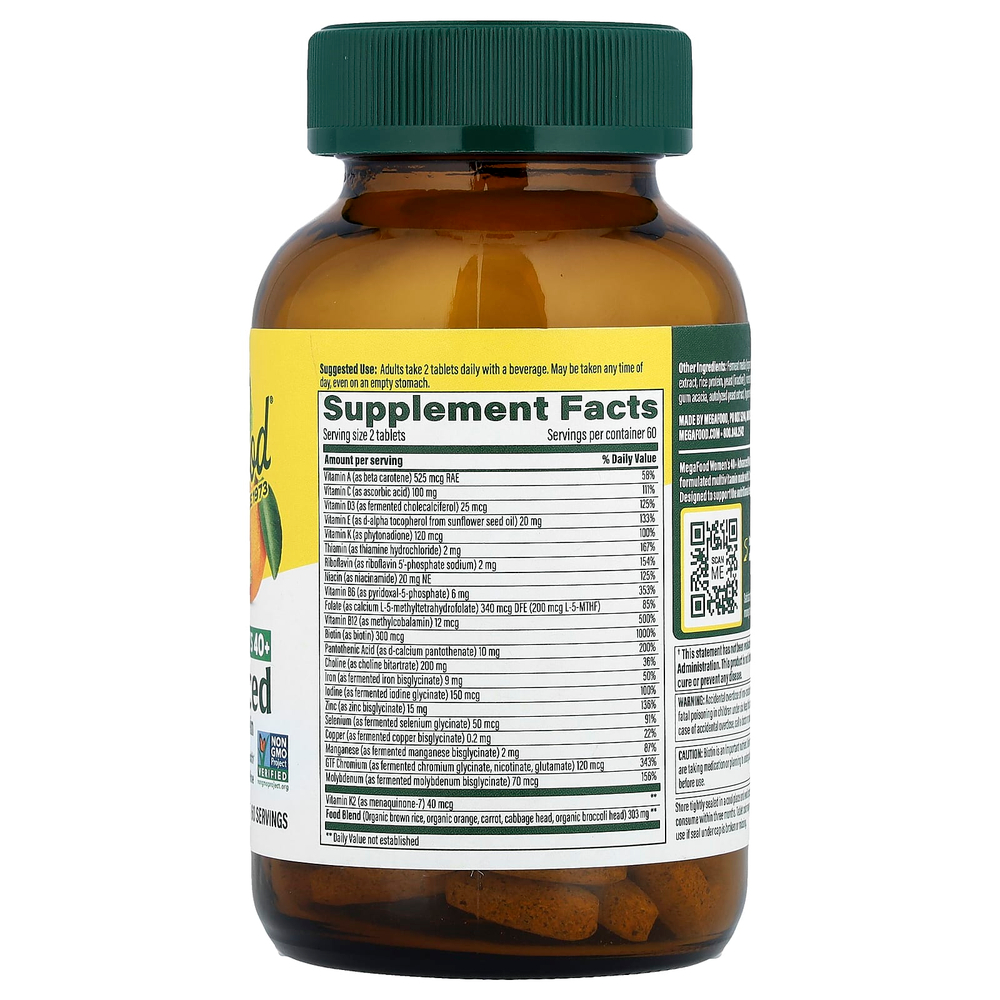 MegaFood, Multi for Women 40+, комплекс витаминов и микроэлементов для женщин старше 40 лет, 120 таблеток