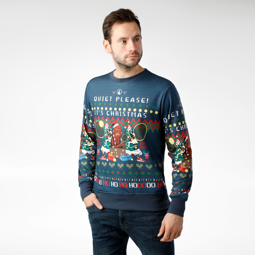 Мужская кофта теннисная Quiet Please Ugly Christmas Sweatshirt Men - Dark Blue, Multicoloured