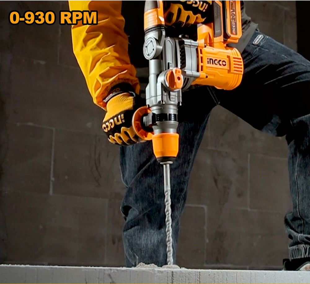 Аккумуляторный бесщеточный перфоратор SDS-Plus INGCO CRHLI202882 INDUSTRIAL 20 В 4,5 Дж 2x4 Ач