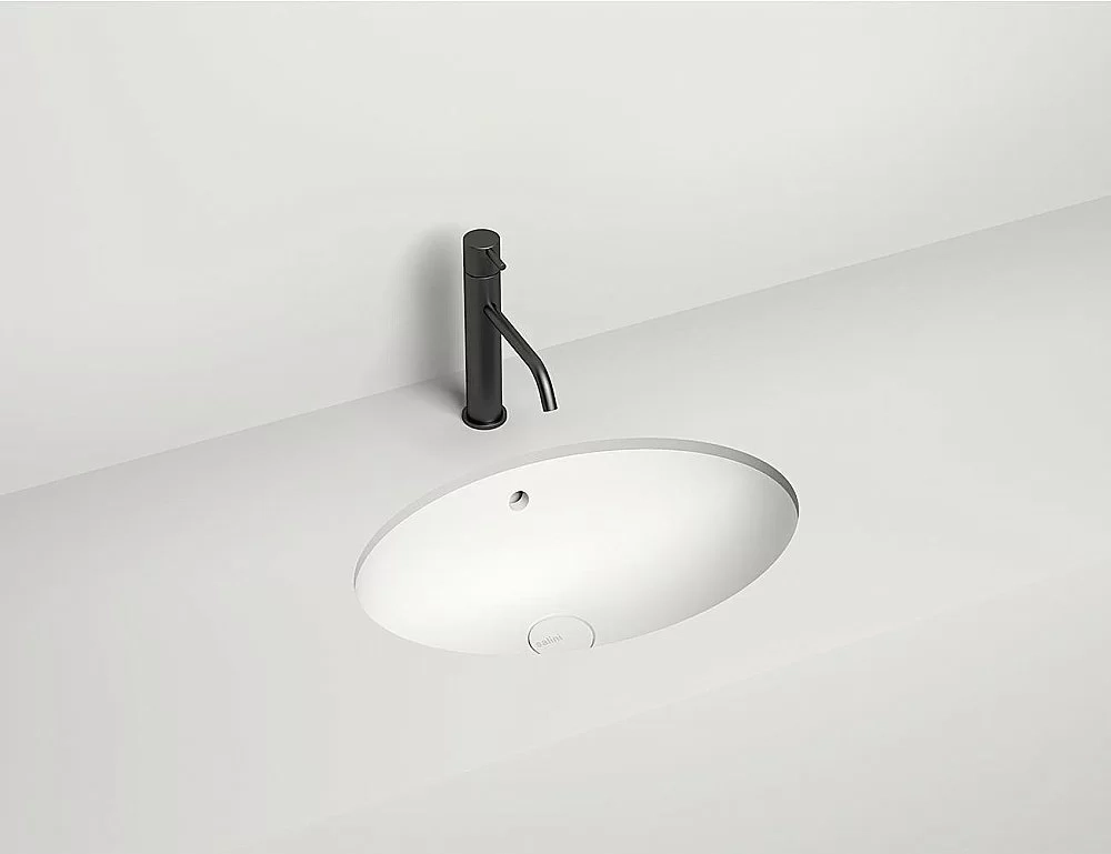 Раковина врезная снизу столешницы Salini MAREA 12 1101209M 54,5 из искусственного камня S-Stone, белая матовая