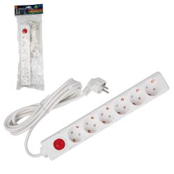 S-GCD6-3B Удлинитель Uniel серии Стандарт. с-з. 6 гн.. шнур 3 м. выкл.