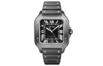 CARTIER SANTOS DE Automatic Mechanical Movement Men"s Watches Watch 39.8mm Black Dial Stainless Steel Case