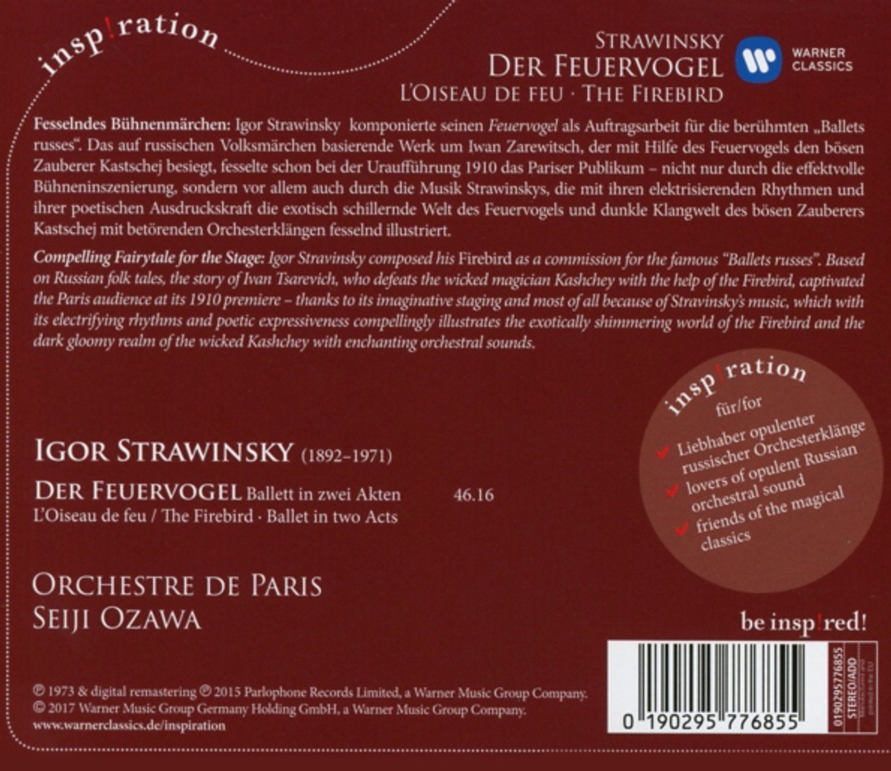 Orchestre De Paris, Ozawa / Stravinsky: The Firebird (CD)