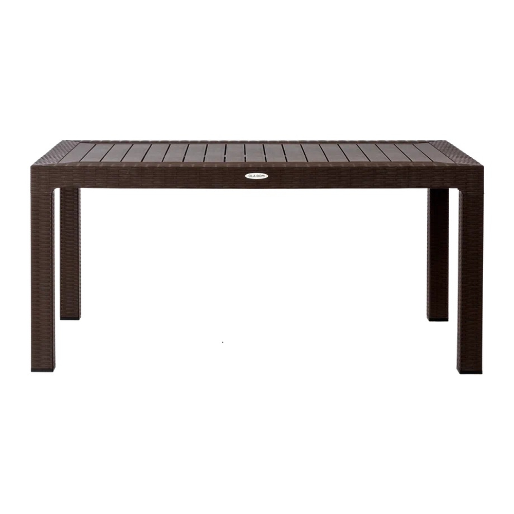 Стол пластиковый Элластик-Пласт RATTAN 160x95см прямоугольный (коричневый)