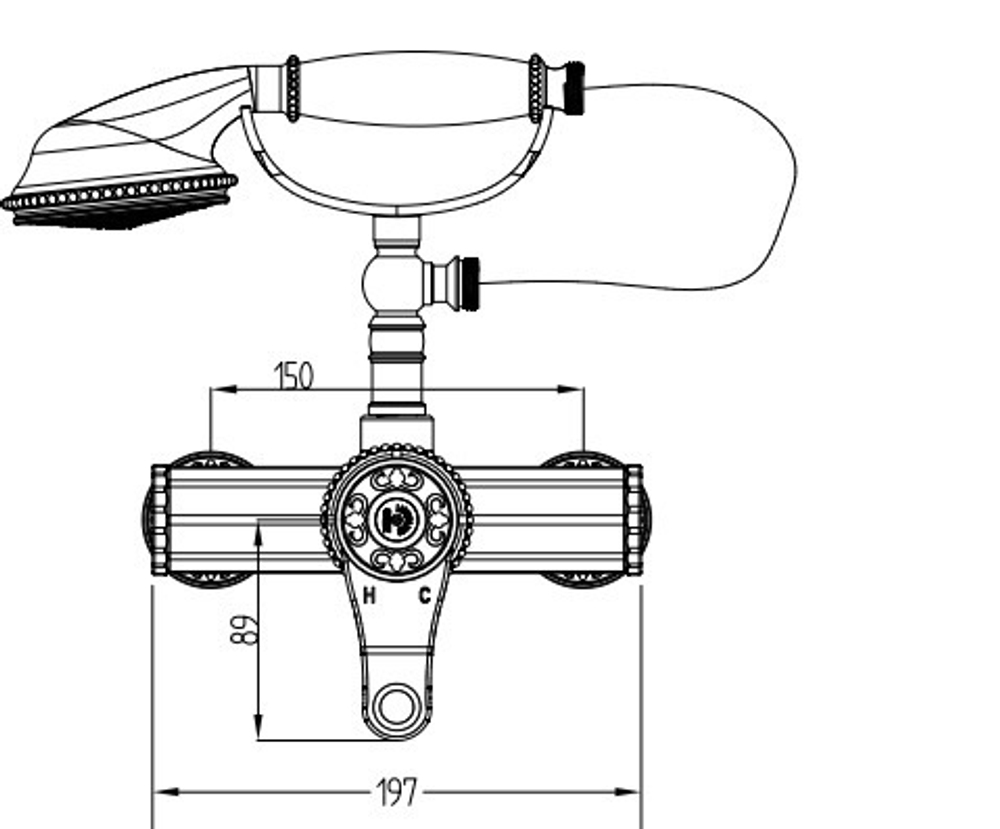 Смеситель для душа (без излива) Bronze de Luxe 10122