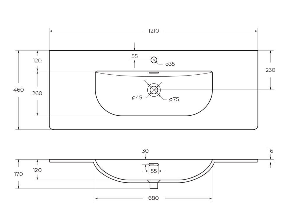 Тумба с раковиной подвесная BelBagno MARINO-CER-N-1200-2C-SO-BO-P Bianco Opaco, раковина белая BB-8099-120