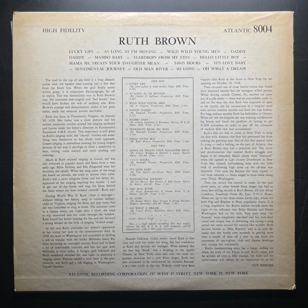 Ruth Brown ‎– Rock & Roll (Япония 1978г.) Promo