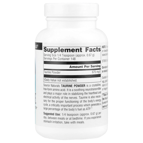 Source Naturals, таурин в порошке, 100 г (3,53 унции)