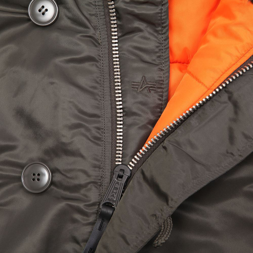 Куртка Аляска Alpha Slim Fit N-3B (т.серая/оранж - r.grey/orange)