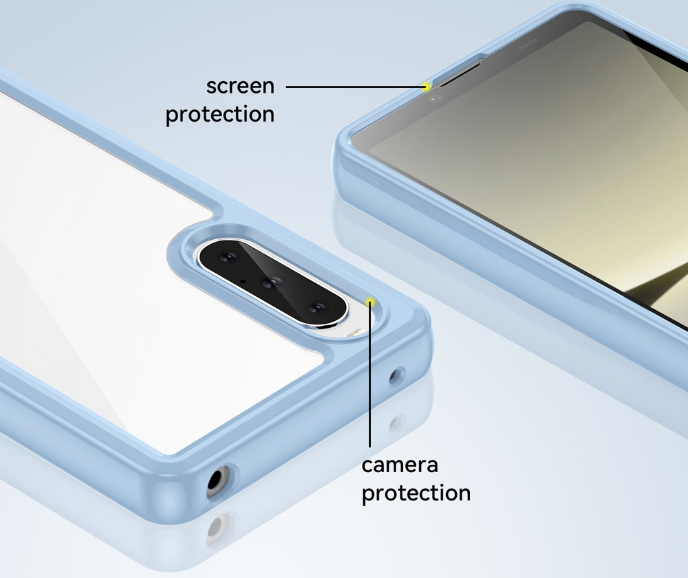 Чехол с мягкими защитными рамками синего цвета для Sony Xperia 10 V, 10-5 с 2023 года, увеличенные защитные свойства