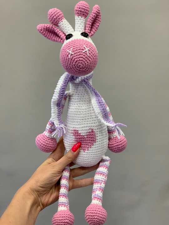 Мягкая игрушка Жираф желтый вязаный