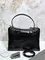 BALENCIAGA RODEO HANDBAG с крокодиловым тиснением, черная