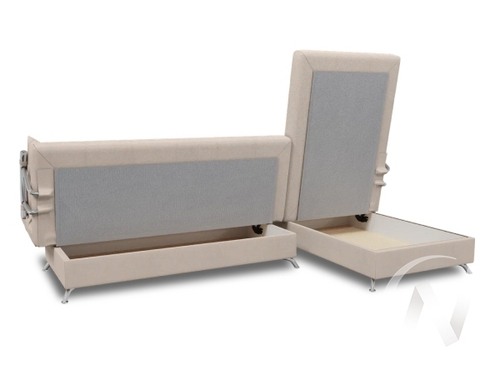 Диван угловой Финка ДКУ с хром. бок (Savana Plus Ivory; 3 категория)