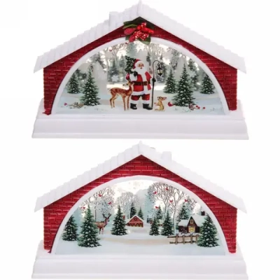 Сувенир с подсветкой «Домик с сказочными гостями» 15,5*4*9,5 см (работает от 2х батареек ААА)