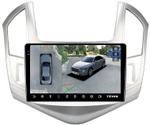 Магнитола для Chevrolet Cruze 2012-2015 (рамка серебро) - Teyes CC3-2K-360 на Android 10, 2K QLED, 6Гб+128Гб, CarPlay, 4G SIM-слот, 4 камеры в комплекте