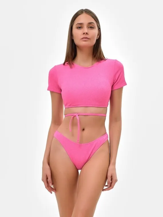 Купальник женский раздельный MINAKU с топом цвет розовый, размер 44