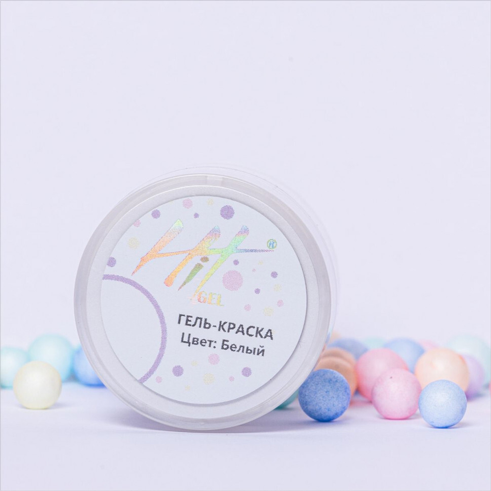 Гель-краска  ТМ "HIT gel" белая, 5 мл