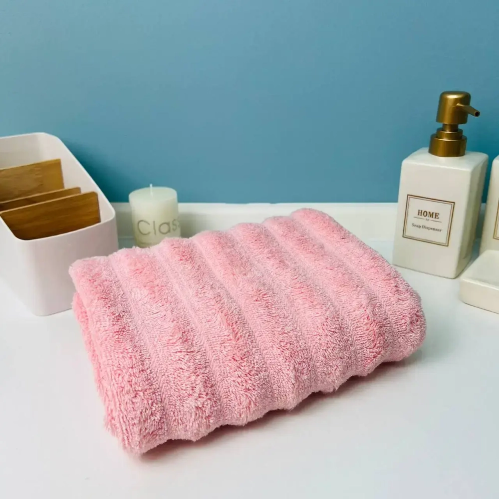 Полотенце махровое 50*90см «FLUFFY» цвет пудровый 01-050, плотность 500гр/м2