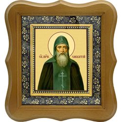 Савватий Соловецкий преподобный чудотворец. Икона на холсте.