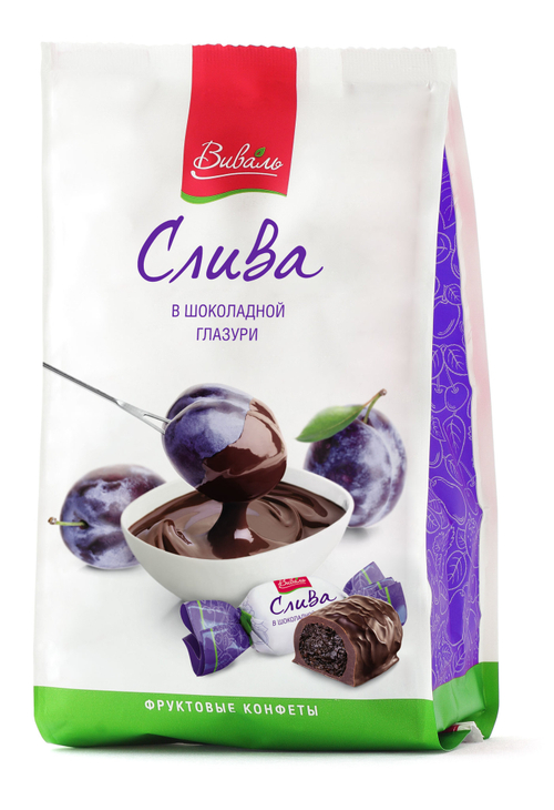 ВИВАЛЬ Слива в шоколадной глазури 180г