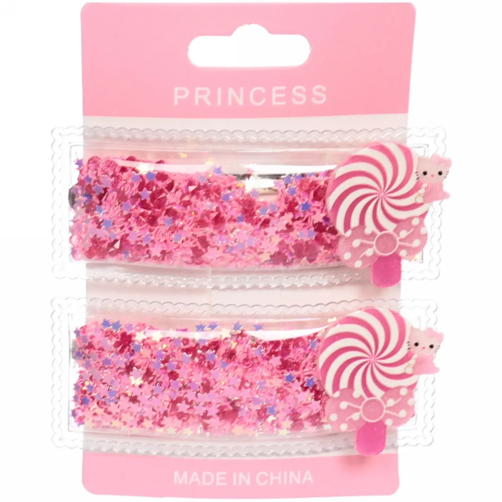 Зажимы для волос детские 2шт «Confetti», вкусняшки, микс 6 цветов, 7*2см