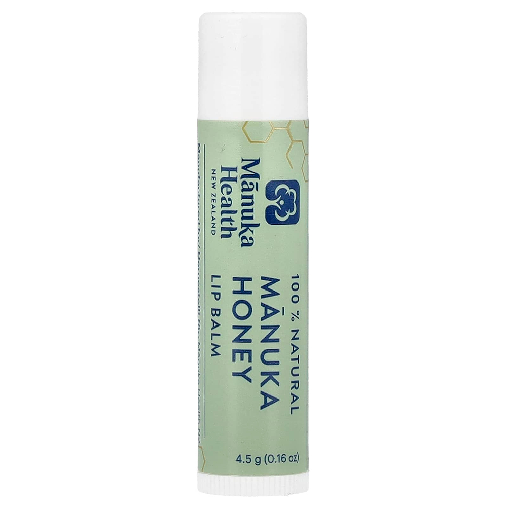 Manuka Health, 100% натуральный бальзам для губ с медом манука, 4,5 г (0,16 унции)
