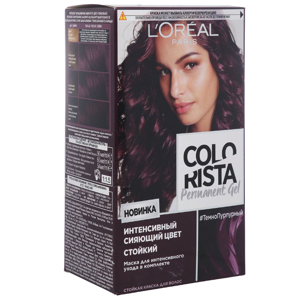 L&#39;Oreal Paris Крем-краска для волос Colorista Permanent Gel, Темно-пурпурный