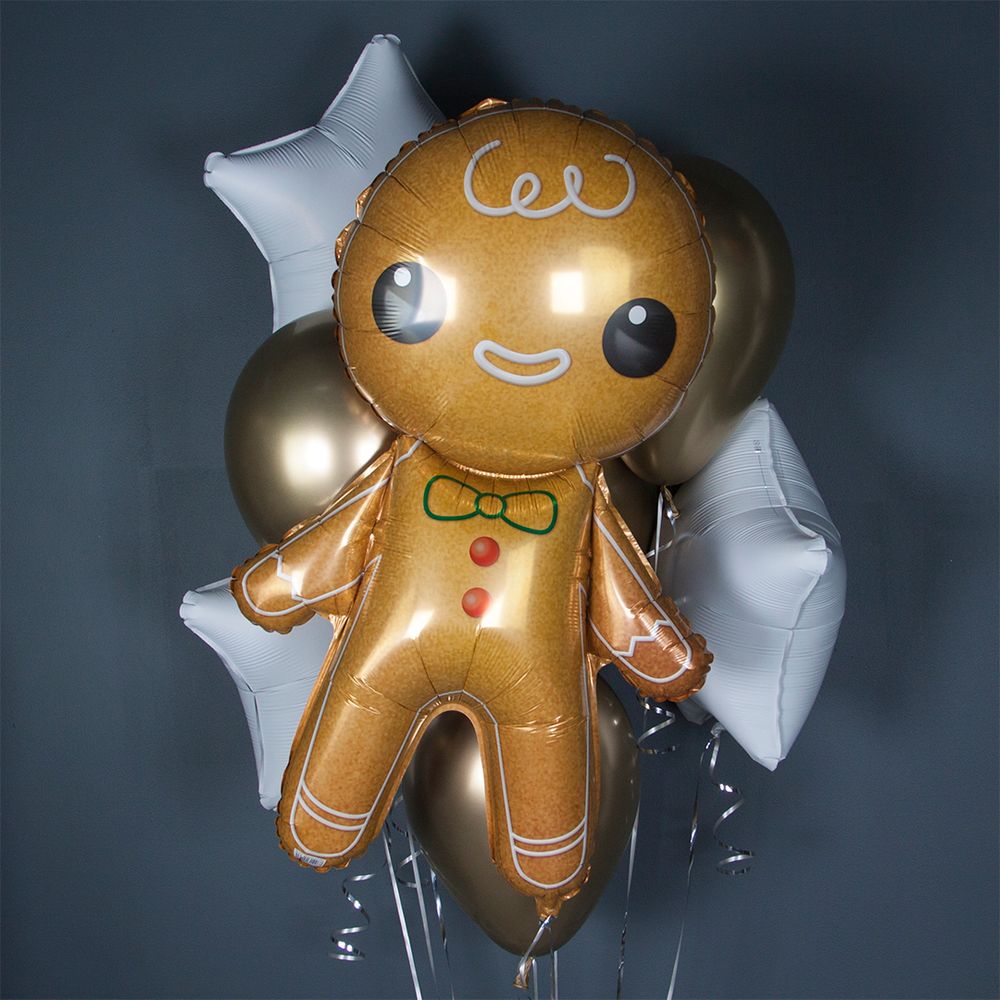 Шар (39''/99 см) Фигура, Пряничный человечек, 1 шт.